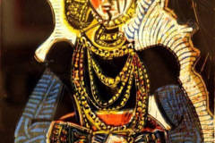 La reina Lu (1962) Pablo Picasso (1881-1973) Lineograbado 15" x 12"
