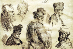 Estudio de la cabeza del hombre (1630) Rembrandt van Rijn (1606-1669) Grabado