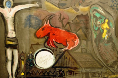 La crucifixión (1954) Marc Chagall (1887-1985) Litografía 20.5" x 14"