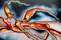 Flores para Juana II (2006) Linda Sánchez Pintor Óleo 72" x 50"