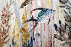 Peces (1967) Andrés Bueso (1909-2000) Finger Paint 28" x 22"