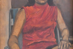 Rubén Rivera Aponte (1969) Retrato de una joven (Tatita) óleo sobre masonite 35" x 23" Donación, herederos Rubén Rivera Aponte