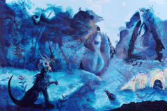 El campamento (ca. 1980) Jorge Zeno Acrílico 34" x 40"