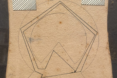 Antonio Navia   Boceto para Proyexion de Giza,   1974   Tinta y collage sobre cartón  5 ¼” x 6”