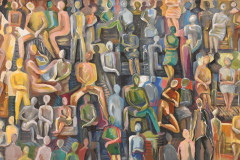 José Ramón Osorio Bulerín (Ramón Bulerín)  Te esperé 8,787 horas más 1,440 minutos (conocida como La espera o Esperando),   1999    Óleo sobre lienzo    30 ¾” x 60”