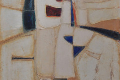 Composición con mancha multicolor (1981) Luis Hernández Cruz Acrílico, polvo de mármol y pigmentos sobre lienzo 38” x 33”