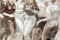 El día que el mundo se twist loco (1978) Félix Bonilla Norat   Mixto Sobre Papel 20"x15" 3/4