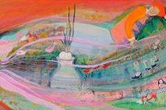 Homenaje a la cebolla (1980) Marta Pérez Acrílico 24" x 48"