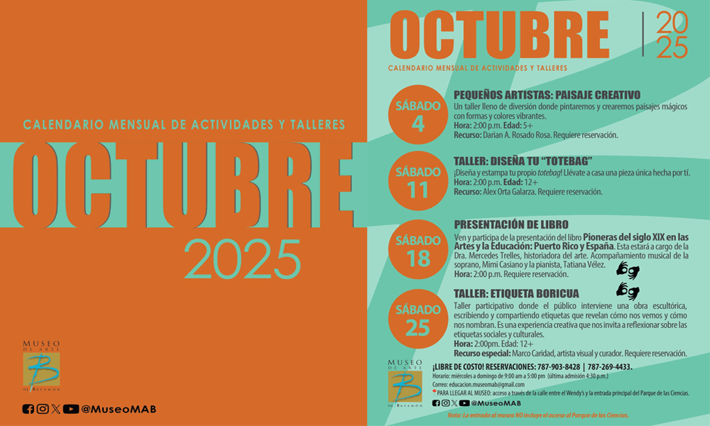 Calendario de Talleres para el Mes de Octubre