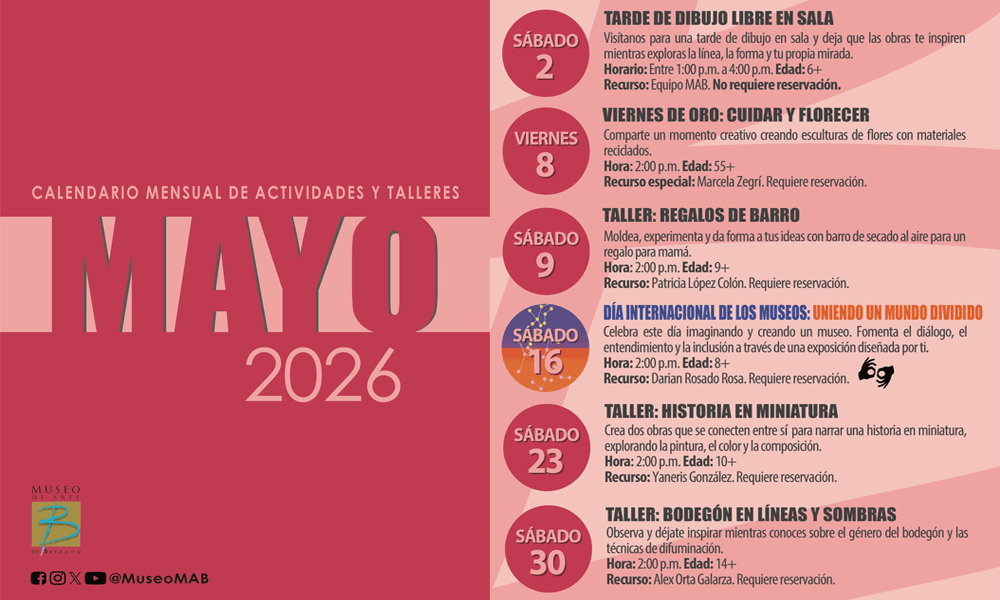 Calendario de Talleres para el Mes de Mayo